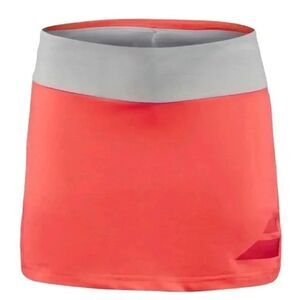 Babolat Girl's Fleuro Red & Gray Waistband Tennis Skirt w Briefs